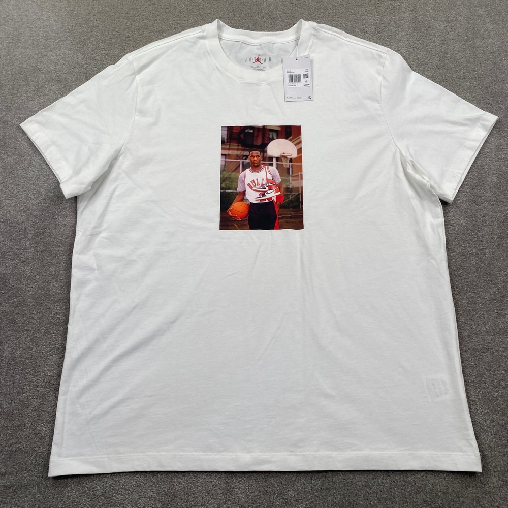 Jordan Brand Mens XXL White Graphic T Shirt Michael Jordan Basketball Graphic
